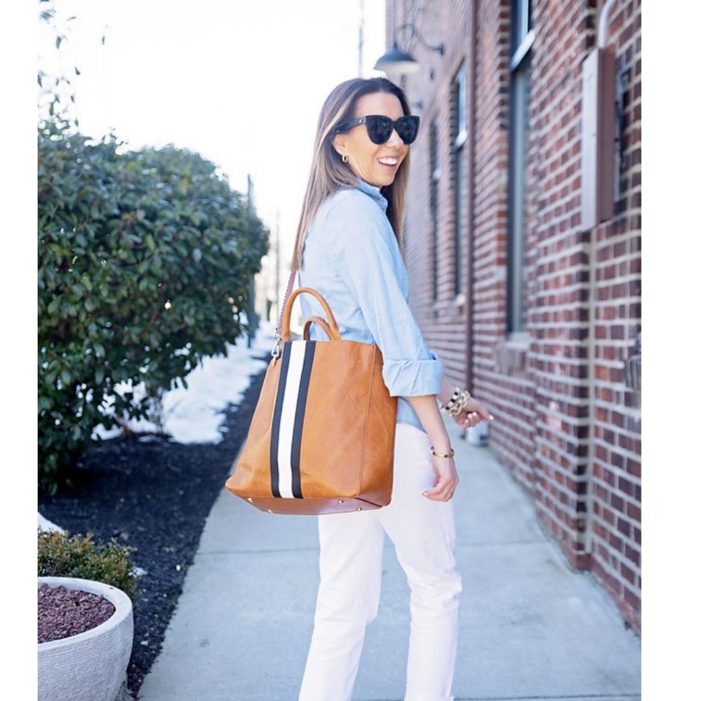 Social Threads x The Motherchic Striped Tote With Strap